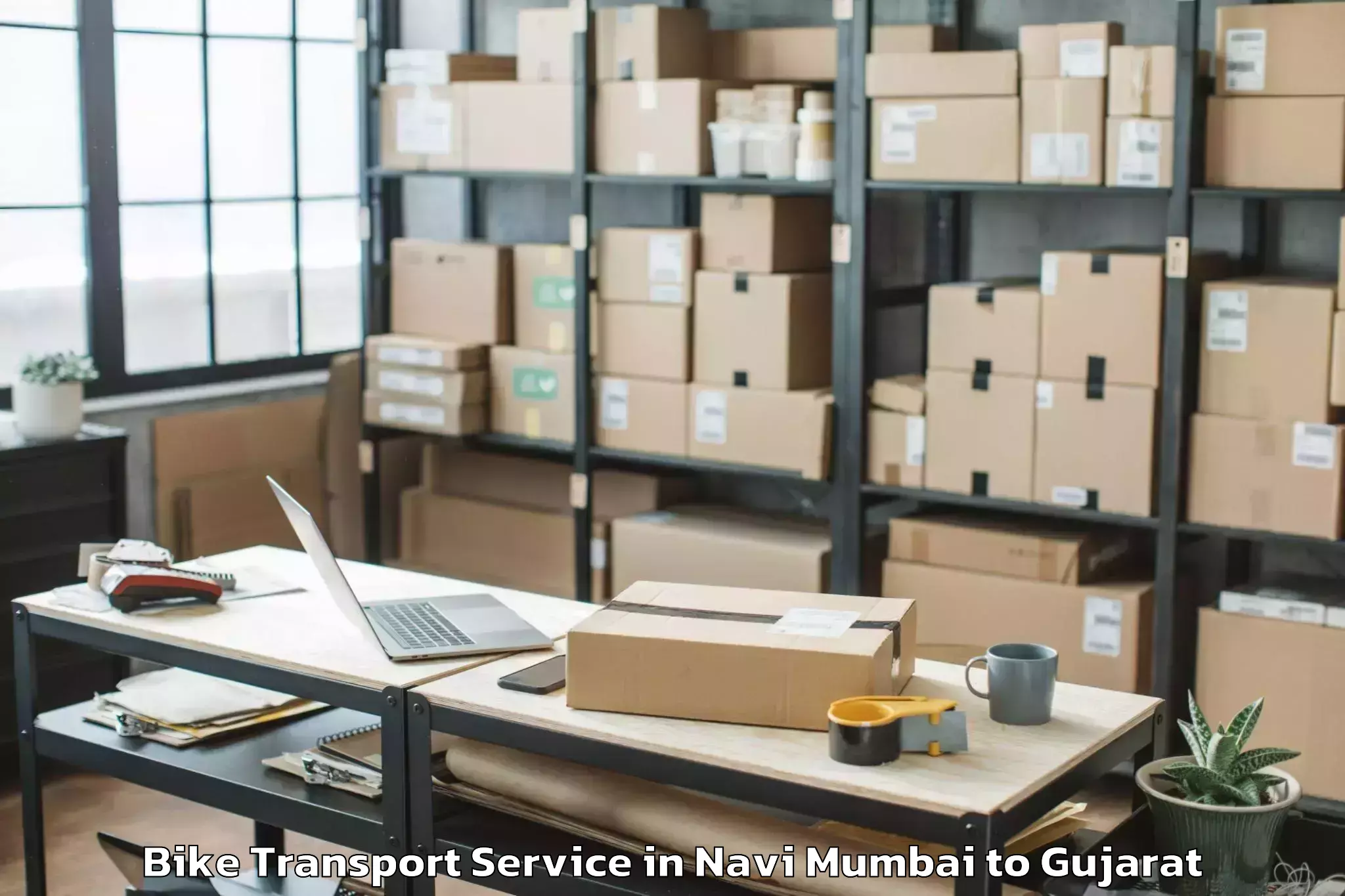 Leading Navi Mumbai to Porbandar Bike Transport Provider